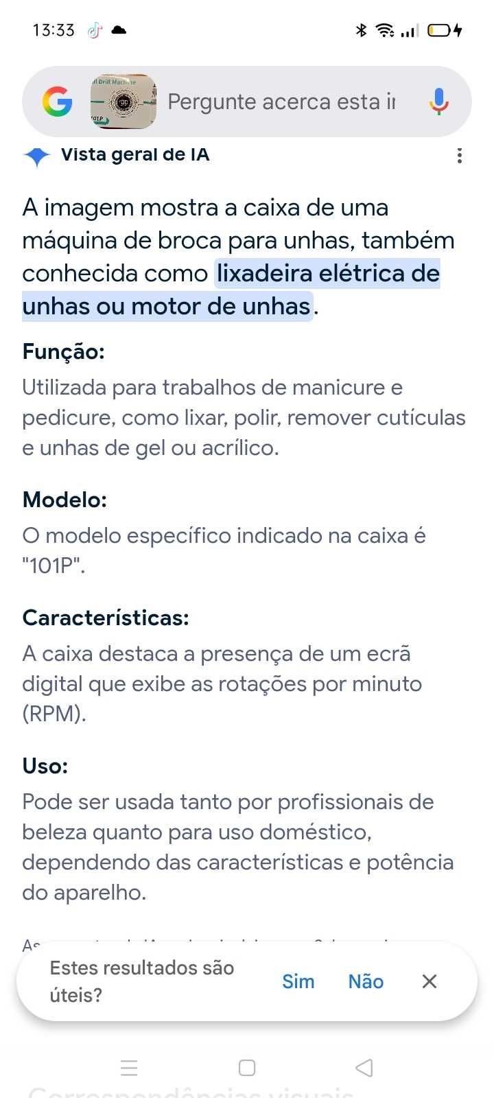 Máquina broca unhas+Artigos. Oportunidades