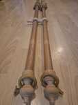Karnisz drewniany podwójny 220cm 40 żabek