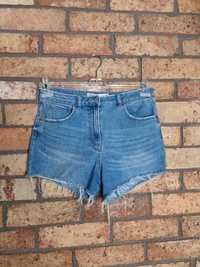 Krótkie spodenki damskie M&S jeansowe wysoki stan high waist 40 12 L