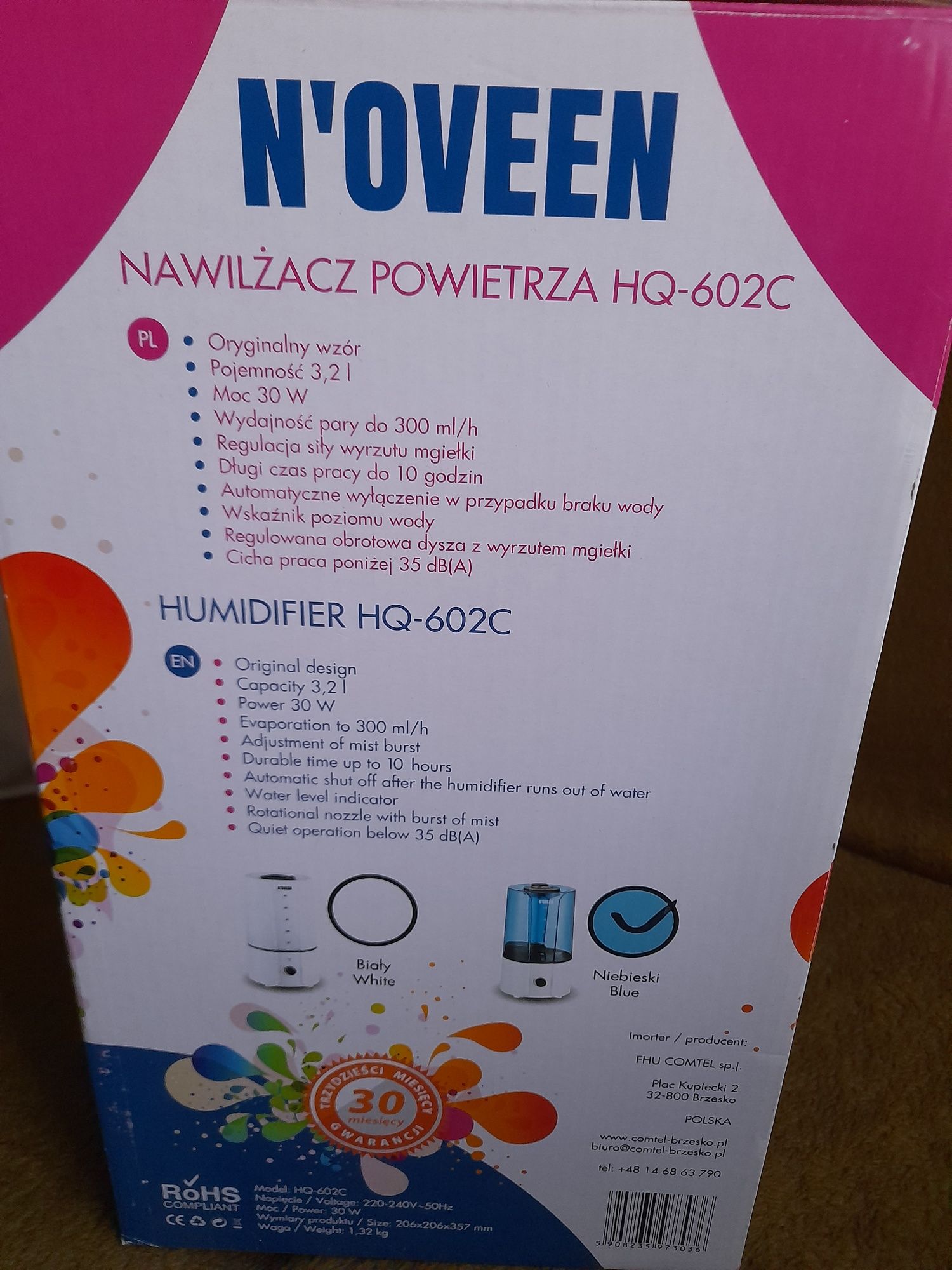 Ultradźwiękowy nawilżacz Humidifier