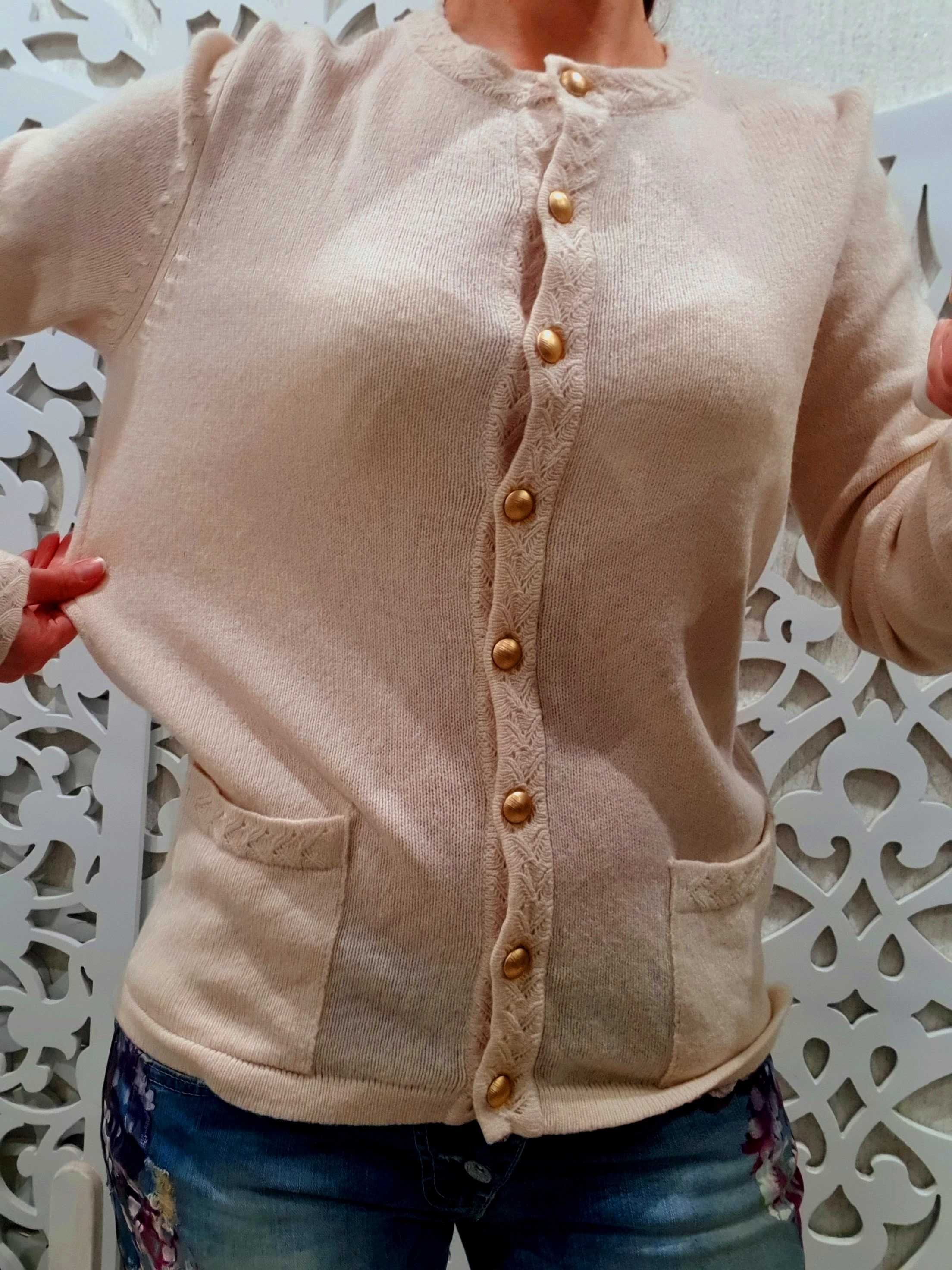 Мериносовый pure свитер на пуговицах кофта айвори m&s  шерсть