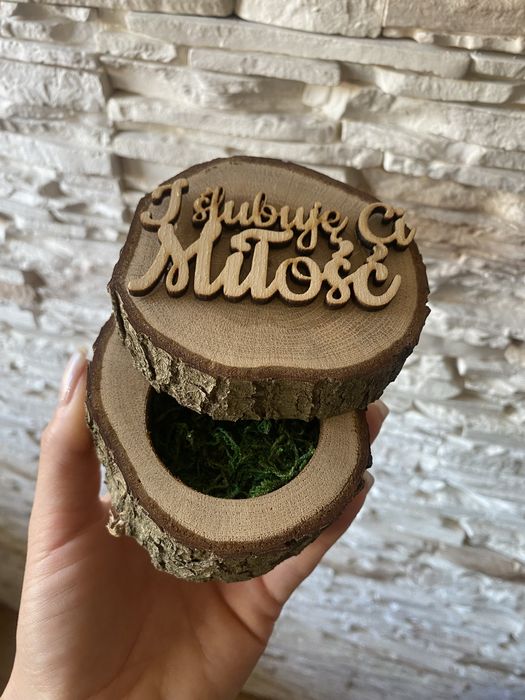 Pudełko na obrączki drewniane