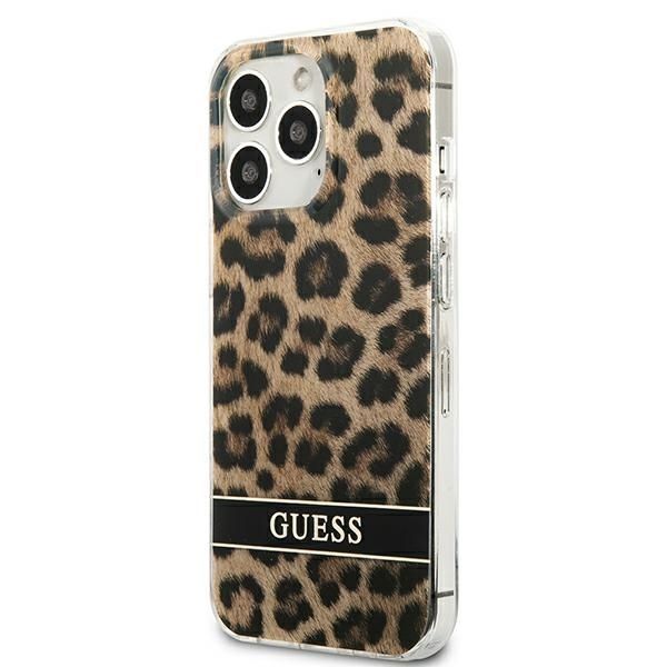 Etui Ochronne do iPhone 13 Pro/13 - Guess Leopard Brązowe Hardcase