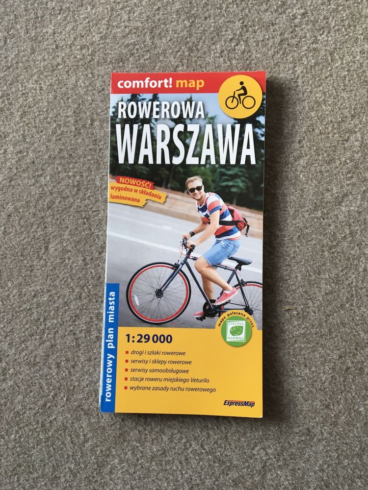 Rowerowa Warszawa laminowany rowerowy plan miasta 1:29 000 EXPRESSMAP