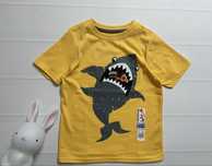 110 GARANIMALS USA tshirt koszulka żółta rekin shark fast food pizza