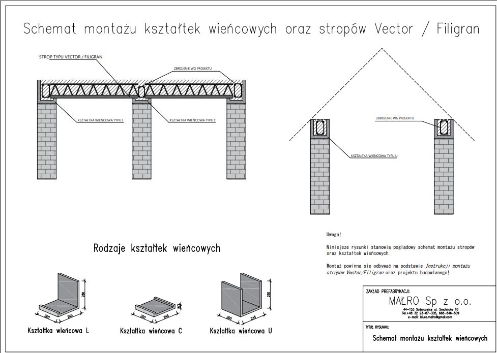 Kształtka wieńcowa typu C Pustak wieńcowy szalunkowy pustaki