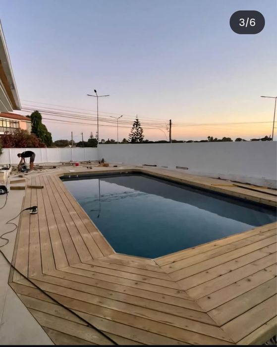 Deck em pinho macico tratado