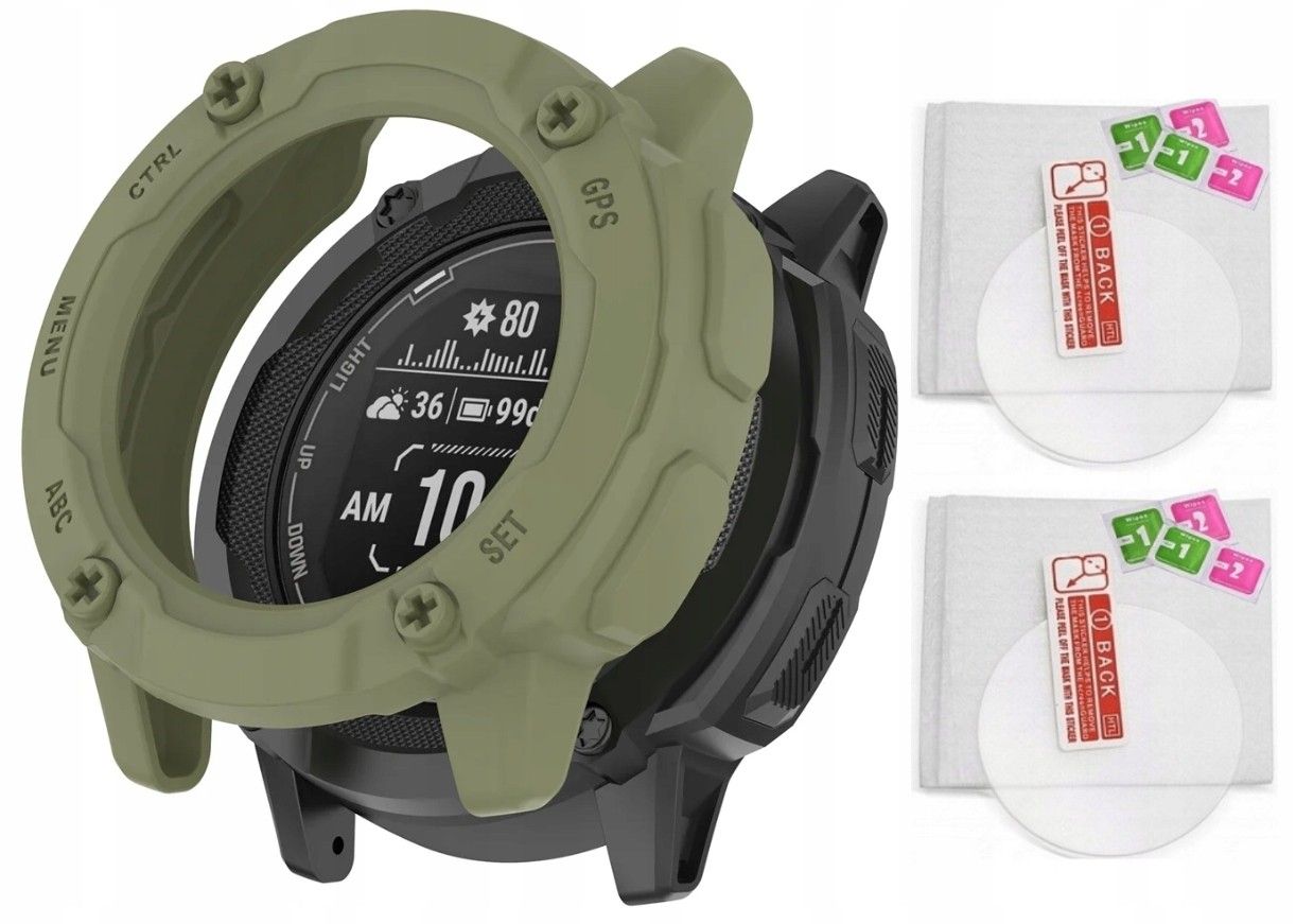 2 X Szkło Hartowane 9H + Etui do Garmin Instinct 2X Solar