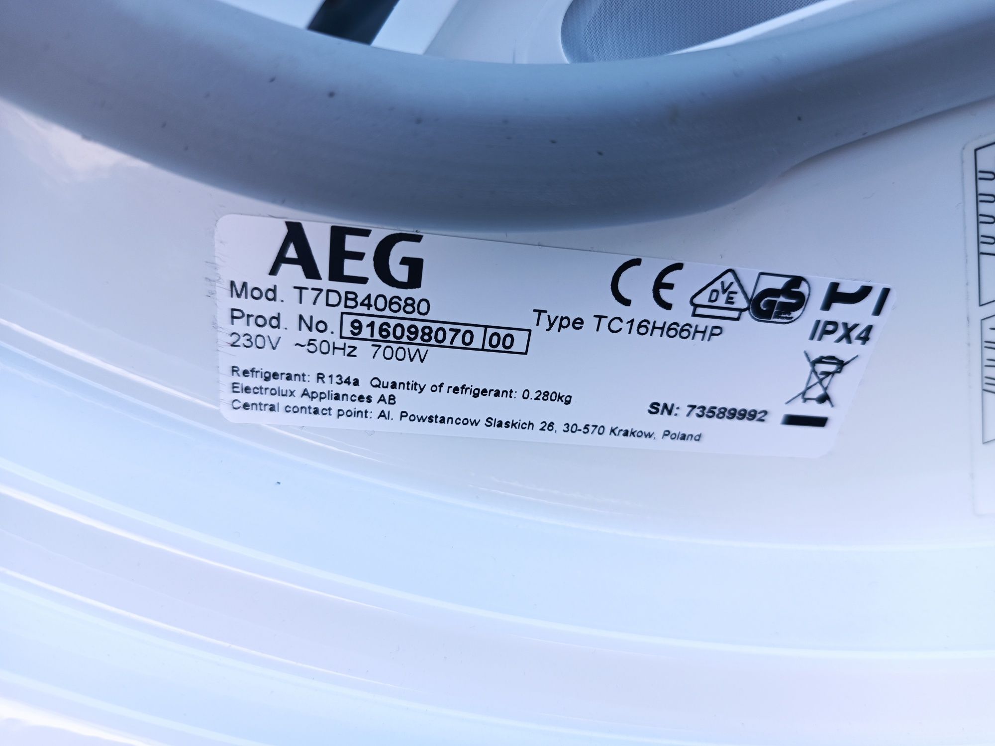 Компресорна сушильна машина AEG 7000/A+++/8Kg