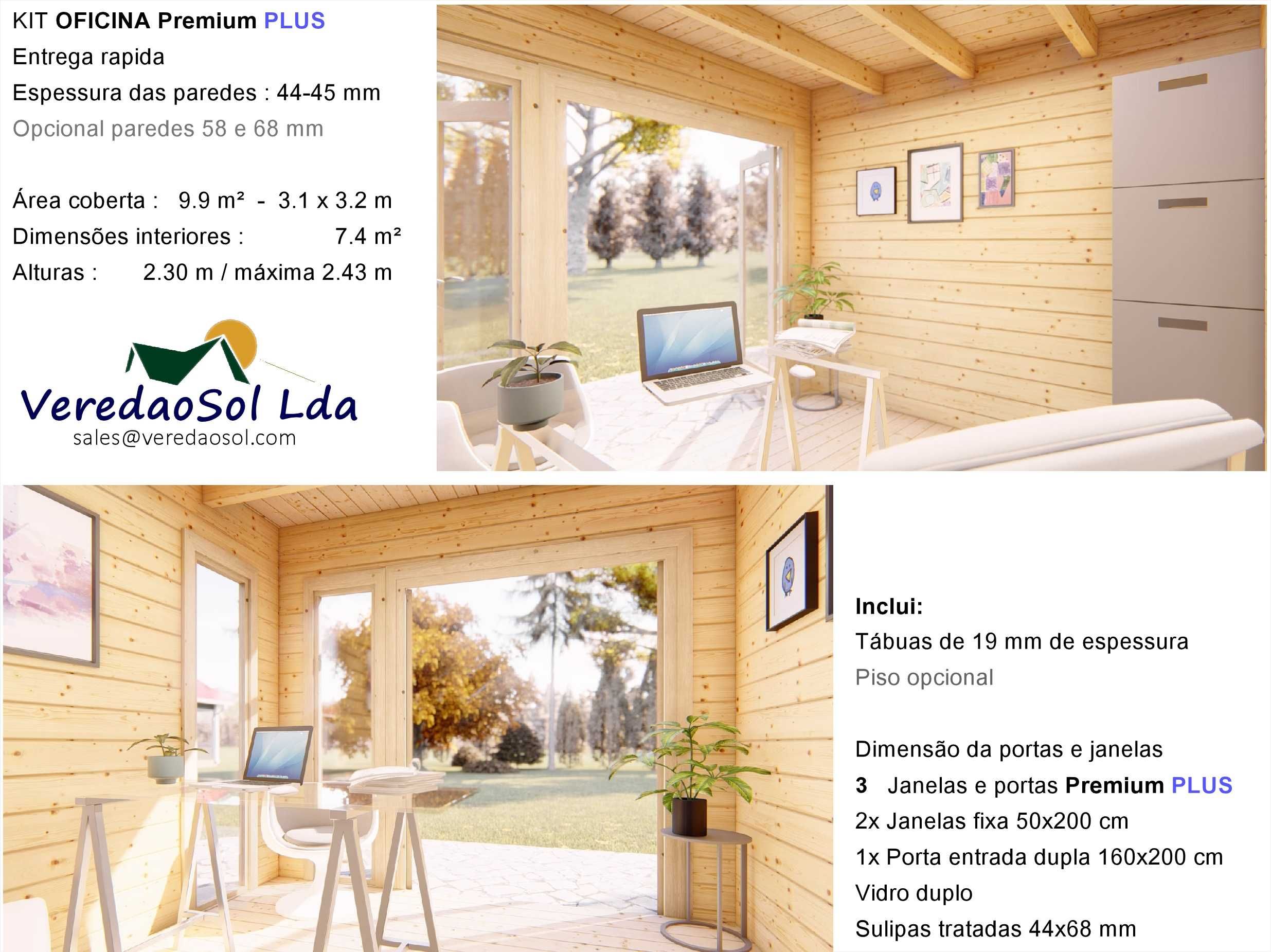 KIT casa madeira "Oficina" 44 área coberta 9.9m²