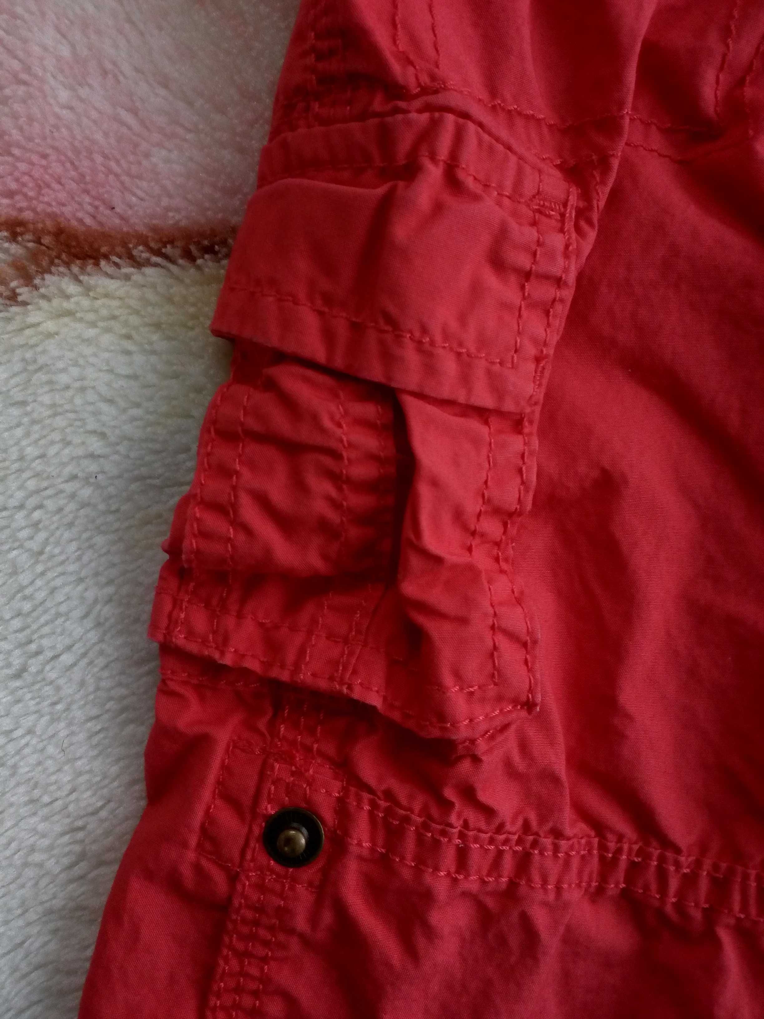 Czerwone spodnie bojówki Lupilu 86 krótkie spodenki 2w1 jak nowe