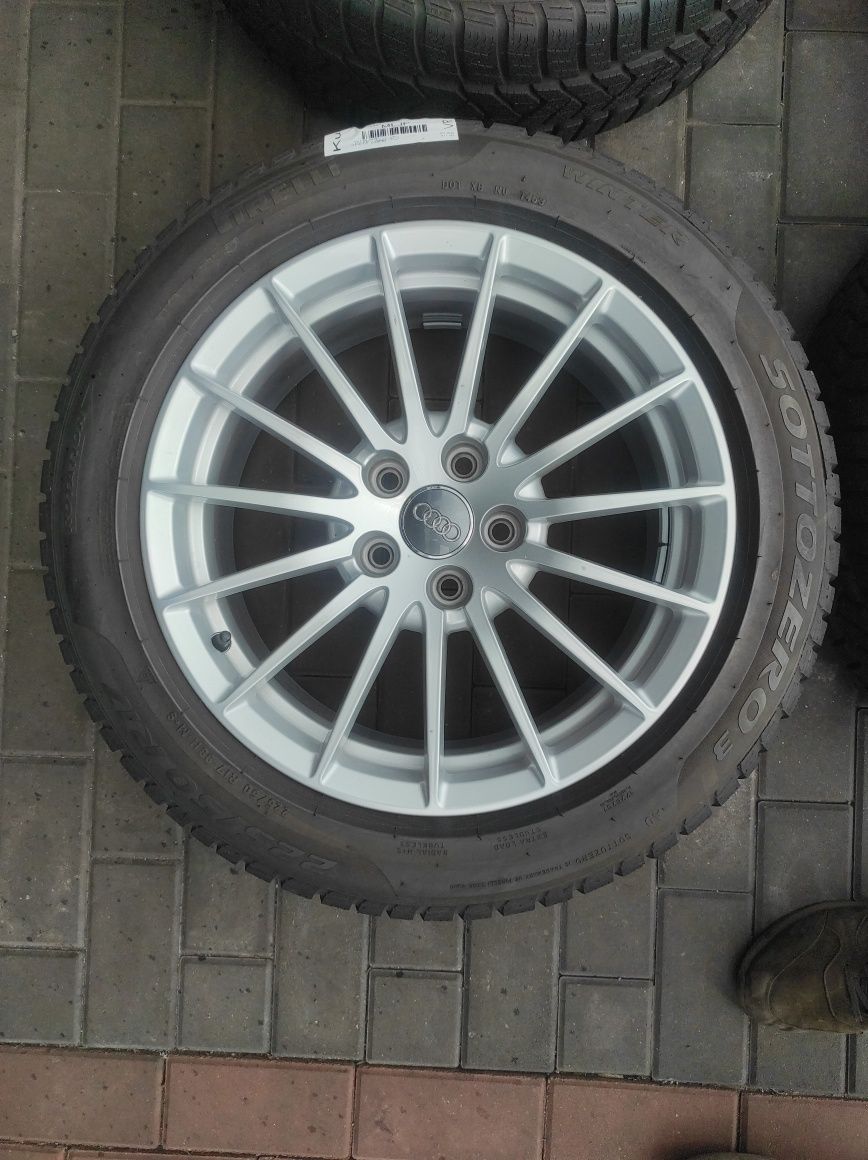 02 Koła Felgi aluminiowe ORYGINAŁ AUDI R 17 5x112 Pirelli 224/50/17