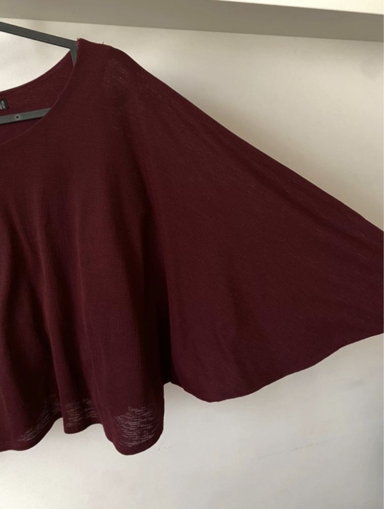 Camisola de manga diferente bordeaux