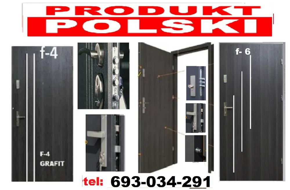 Drzwi zewnętrzne wejściowe z montażem drewniane i metalowe ocieplone