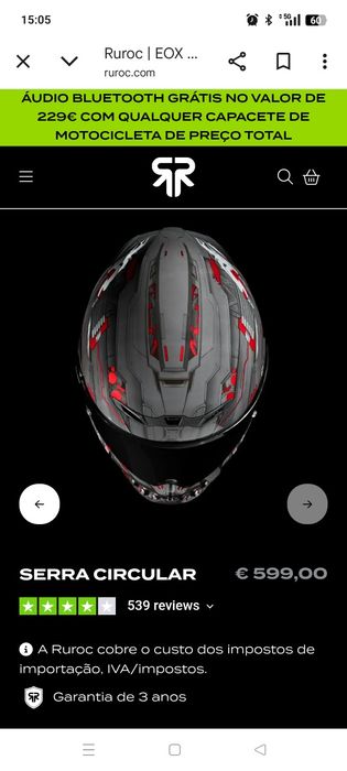 Capacete RuRoC,NOVO. M/L Serra Circular. Edição limitada