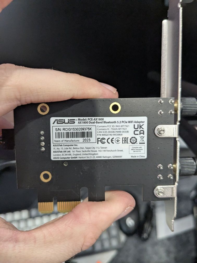 Wi-Fi 6/Bluetooth адаптер Asus PCE-AX1800