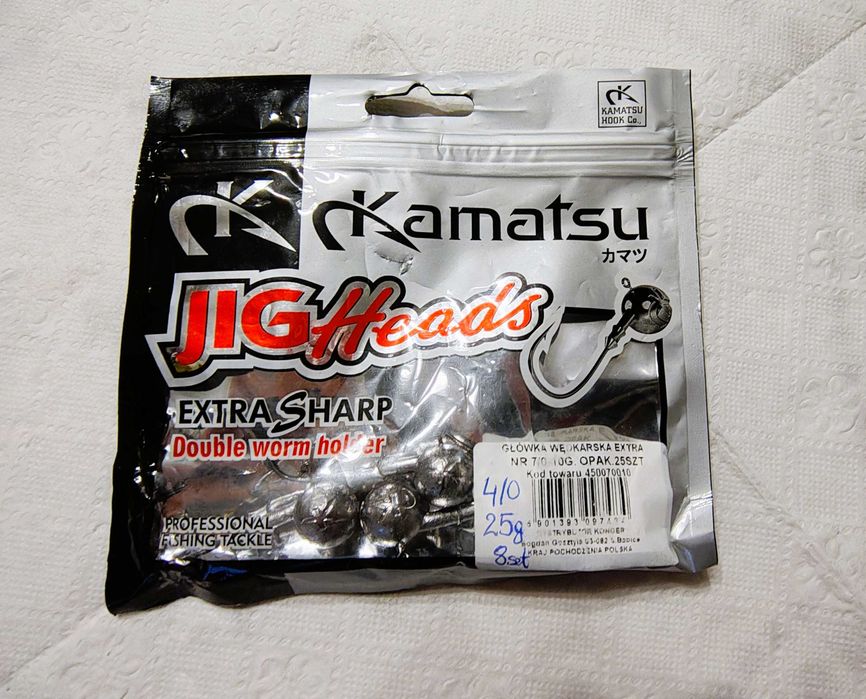 Główki jigowe Kamatsu Extra Sharp 4/0 - 25g / 4 szt