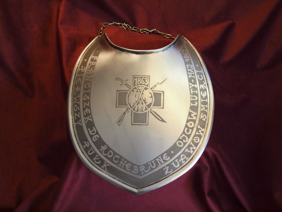 tarcza,  ryngraf Żuawi Śmierci Powstanie Styczniowe 1863 r do szabel