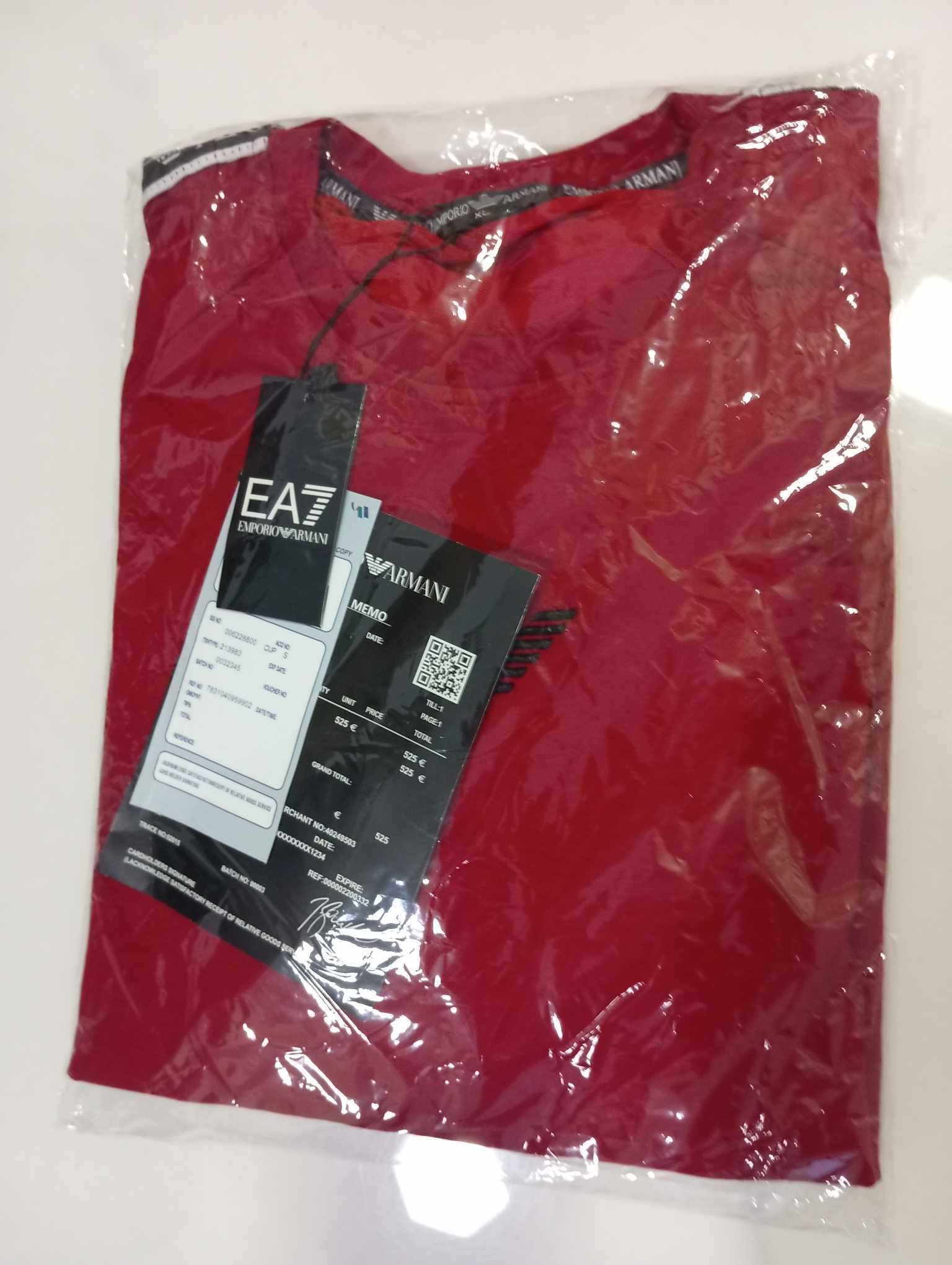 Bluza Emporio Armani, lampasy na ramionach, hit sezonu, czerwona S