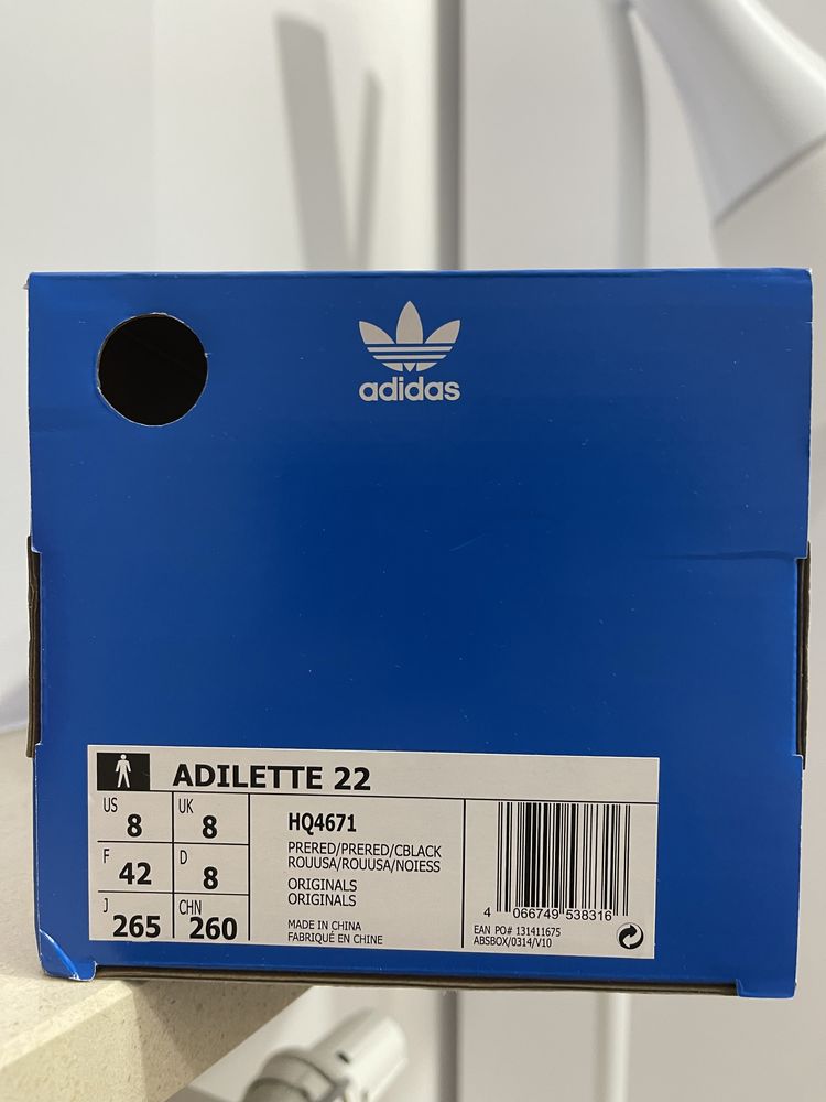 adidas Adilette 22 "Red" HQ4671 8.0 UK