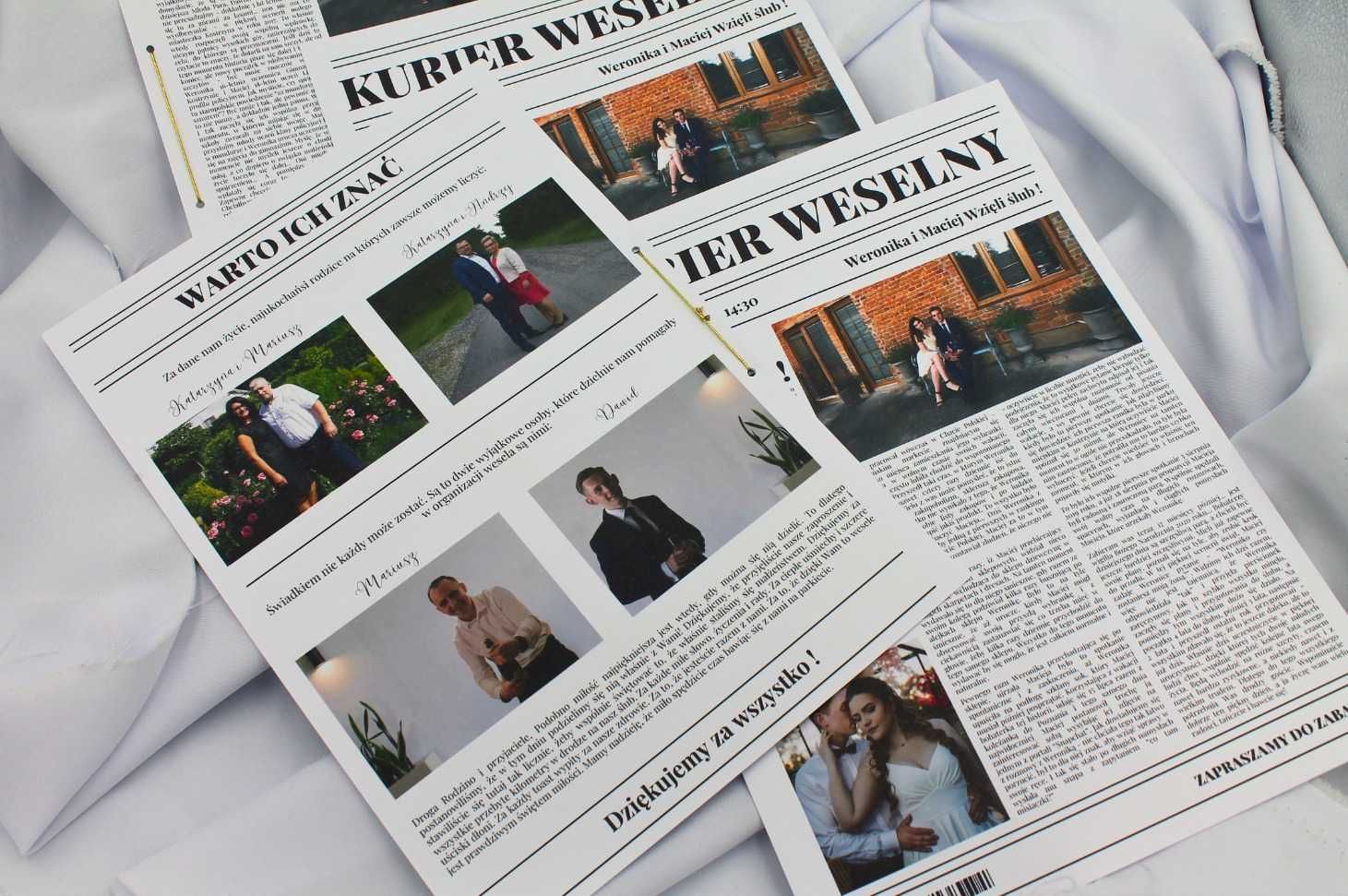 Personalizowana Gazetka Kurier Weselny Format A4