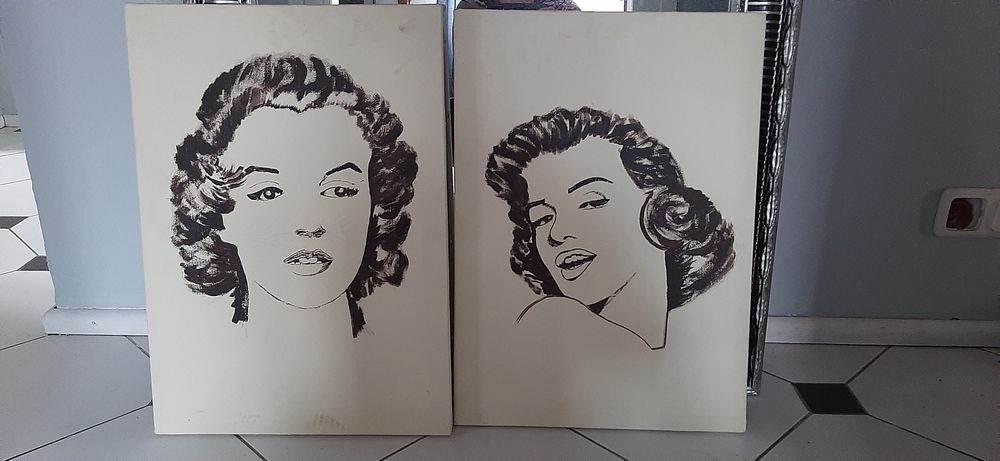 2 obrazy olejne Marylin Monroe na płótnie 40x55 cm blejtram