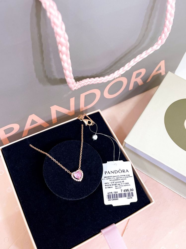 Ожерелье сердца пандора pandora кулоны новые серебро проба 925 ale