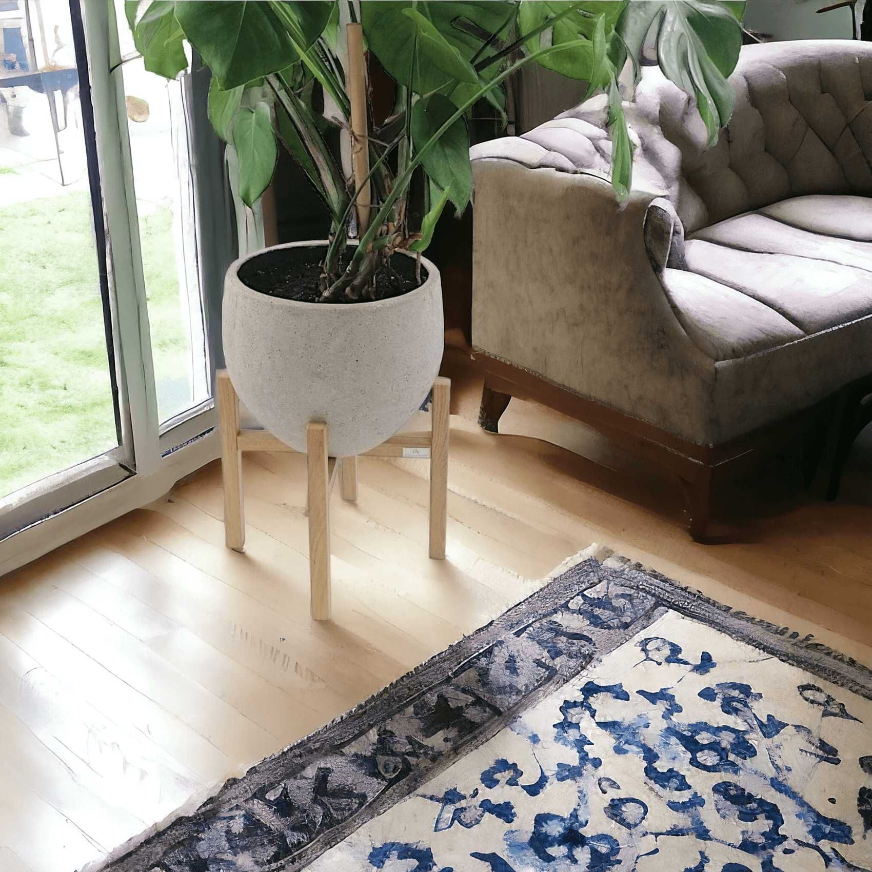 Stojak pod doniczkę kwietnik drewniany dąb natural 30/h40