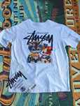 Koszulka Stussy biała letnia modna z krótkim rękawem, rozmiar XL