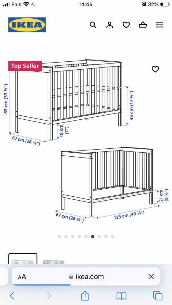 Komplet mebli Sundvik - ikea lóżeczko, szafa i przewijak- komoda