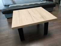 Stolik Kawowy Blat Egger Dąb Davenport nogi Loft - 58x69cm - Nowy