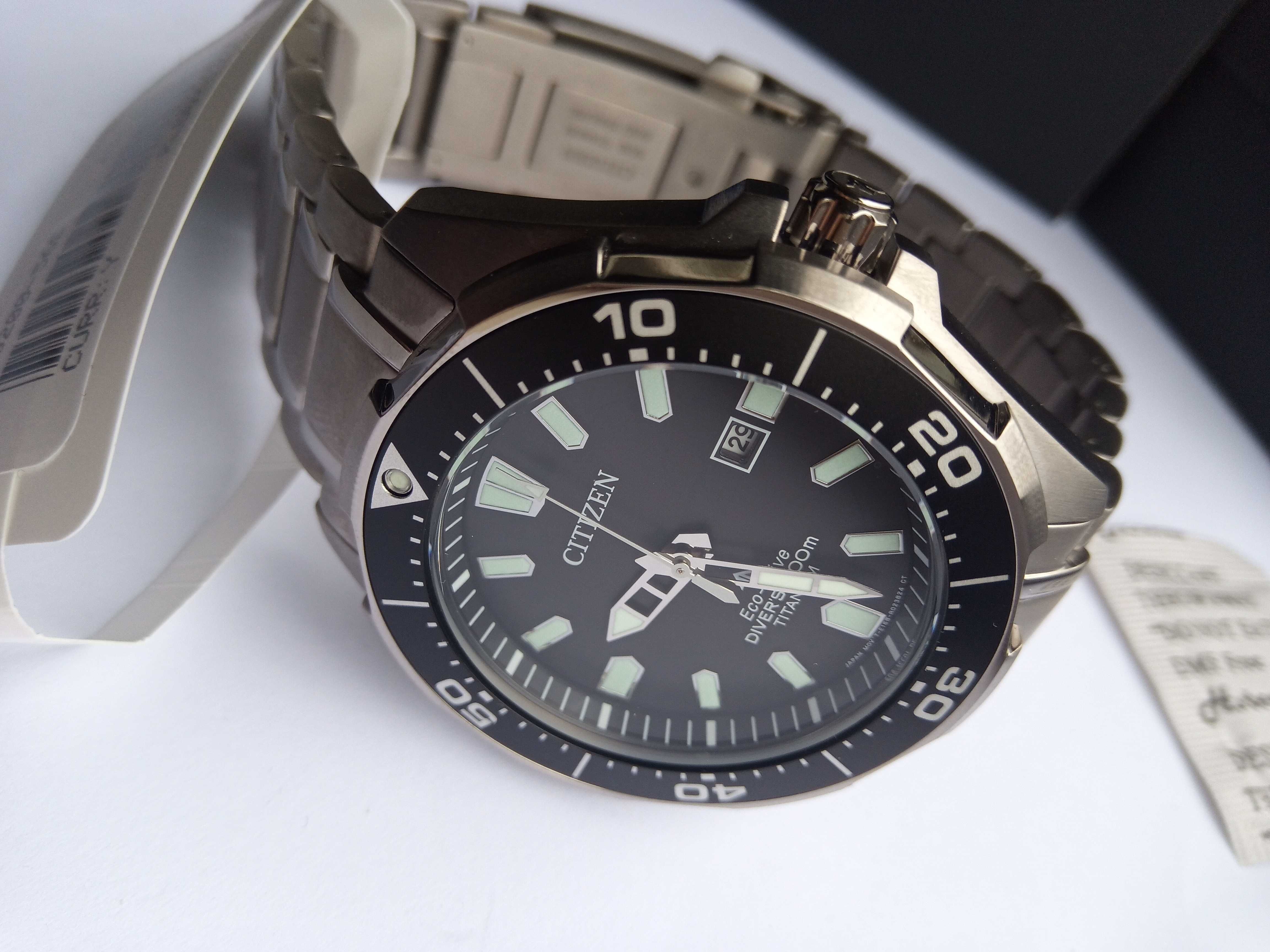 Титановые японские 200м дайверские часы Citizen Eco-Drive BN0200-56E