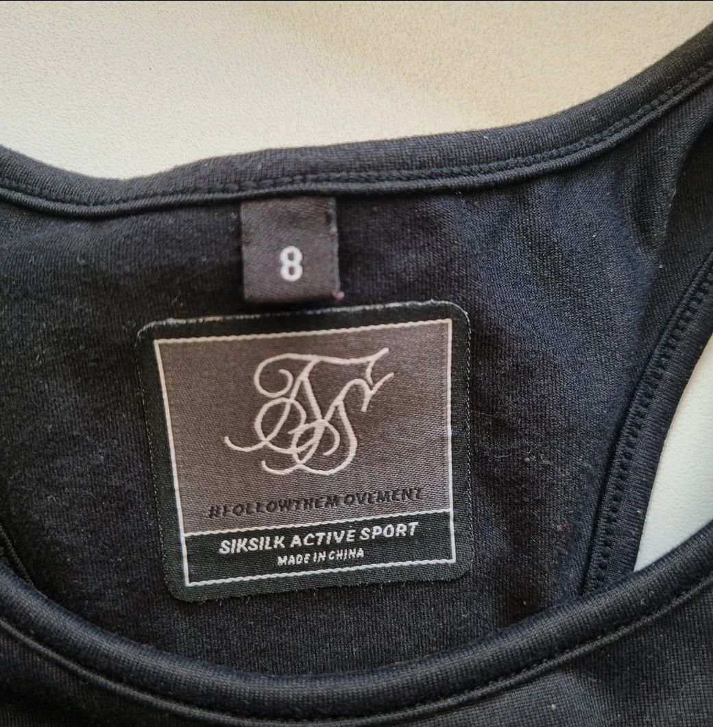 czarny stanik top sportowy siksilk s zabudowany