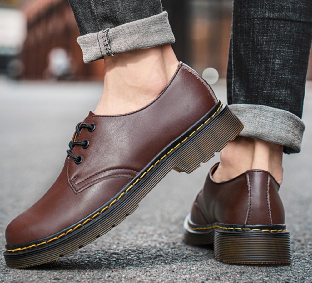 Eleganckie półbuty derby oxfordy miejskie obuwie unisex martensy