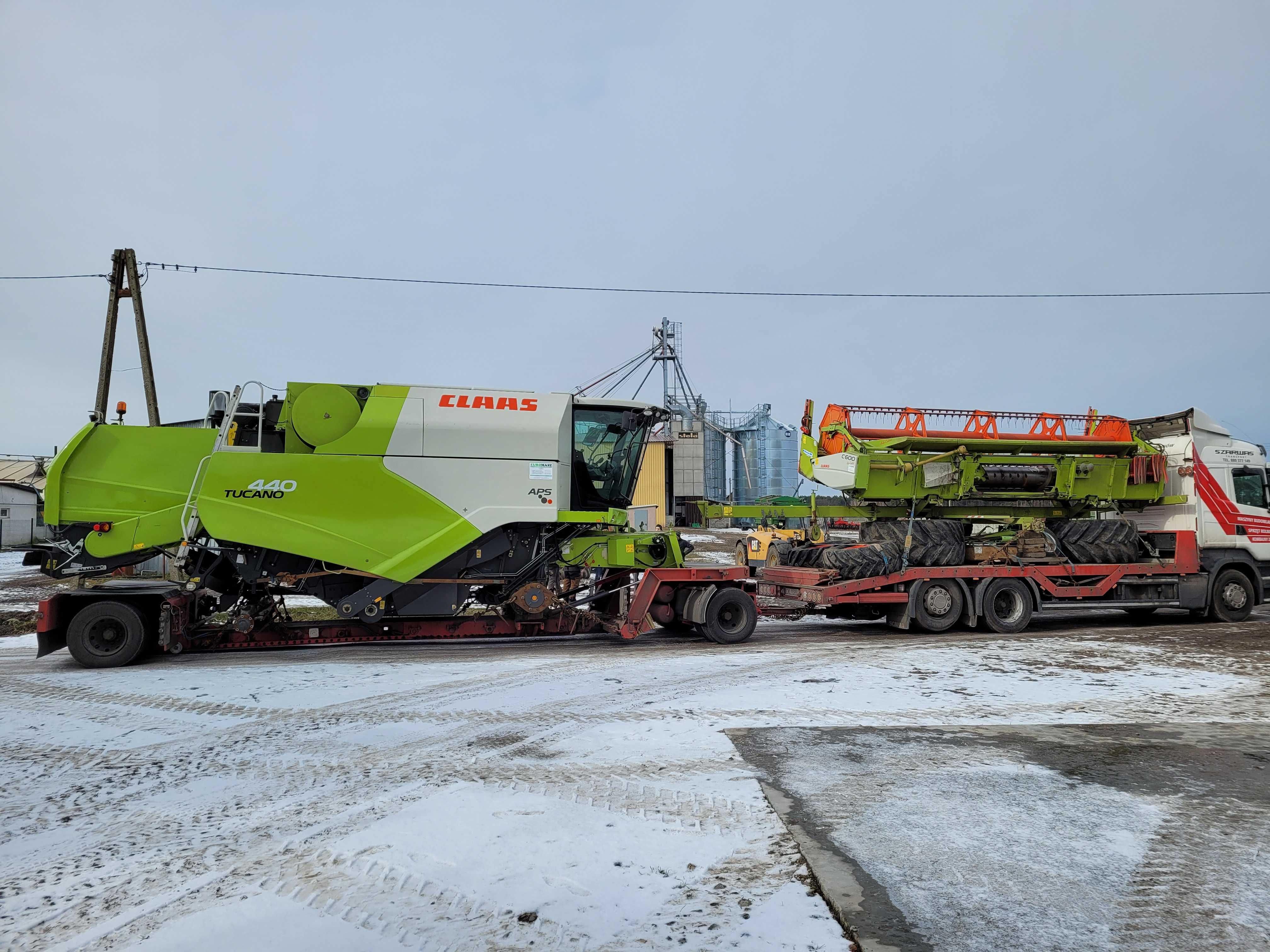 Transport kombajnów ciągników maszyn niskopodwoziowy laweta tiefbett