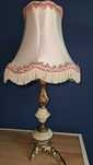 Stylowa lampka stołowa z onyksu i mosiądzu | Vintage / Antyk | Unikat
