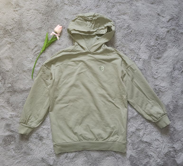 Bluza o luźnym kroju, oliwkowa ,Nowa 134-140