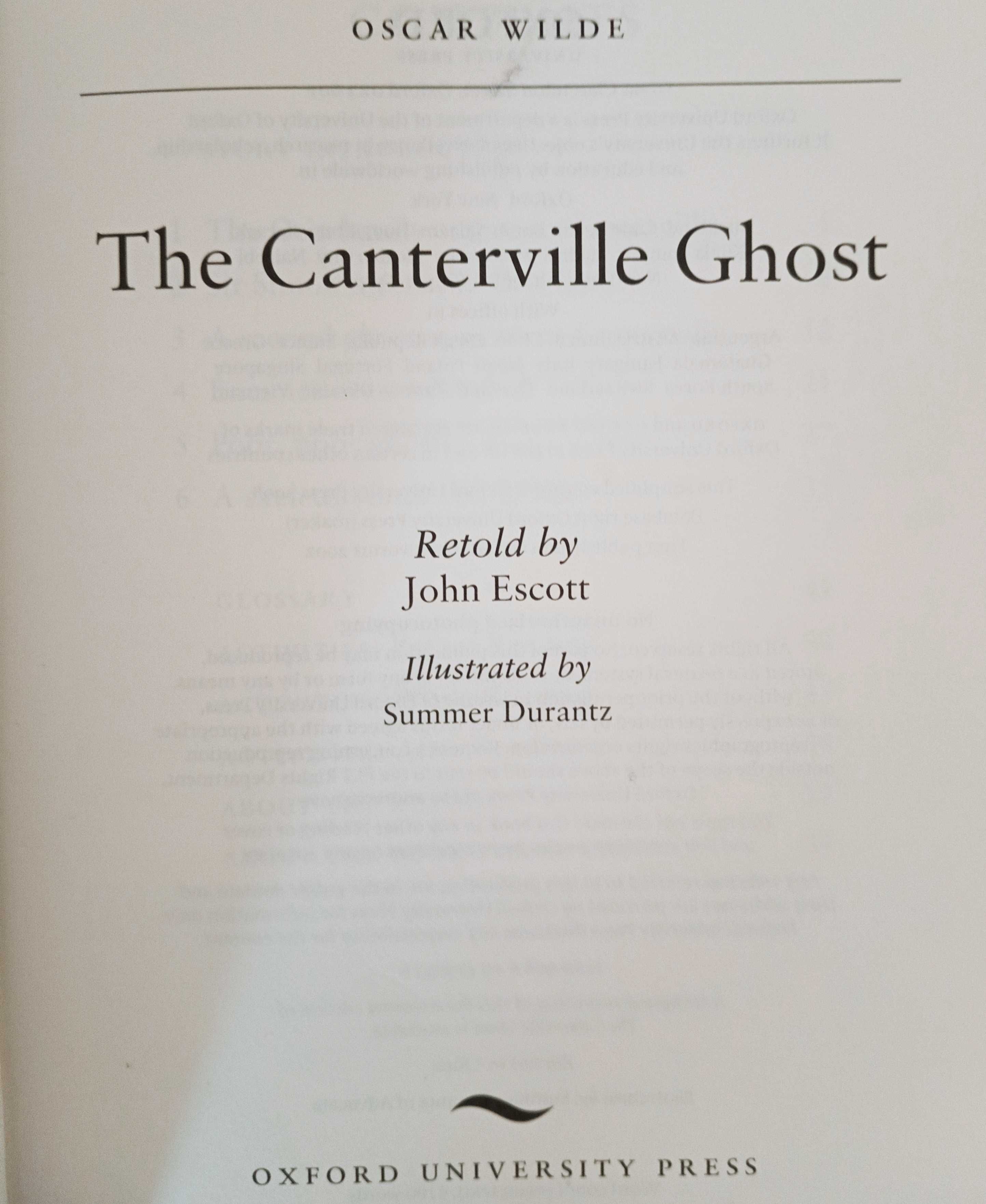 Livro de Oscar Wilde "The Canterville Ghost" (inglês)