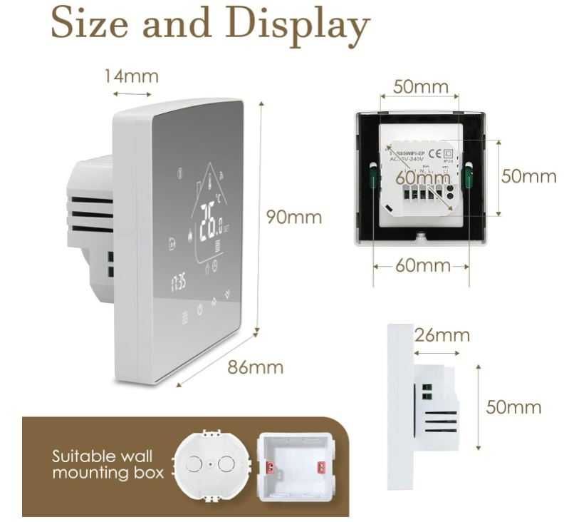 Inteligentny termostat WIFI Beok TGR85WIFI-WPB