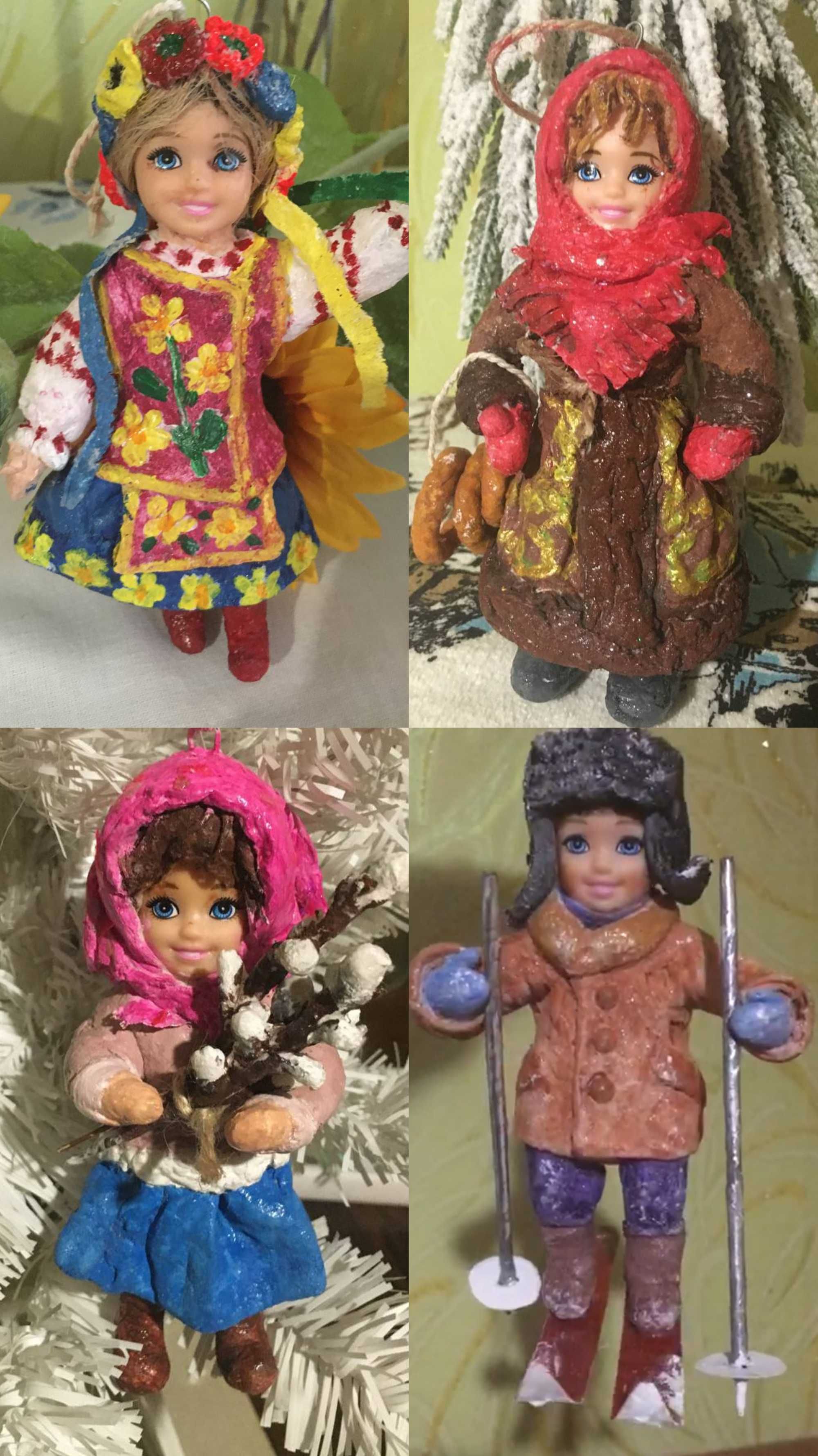 Ватна іграшка україночка з маками дівчина з серцем сувенір handmade