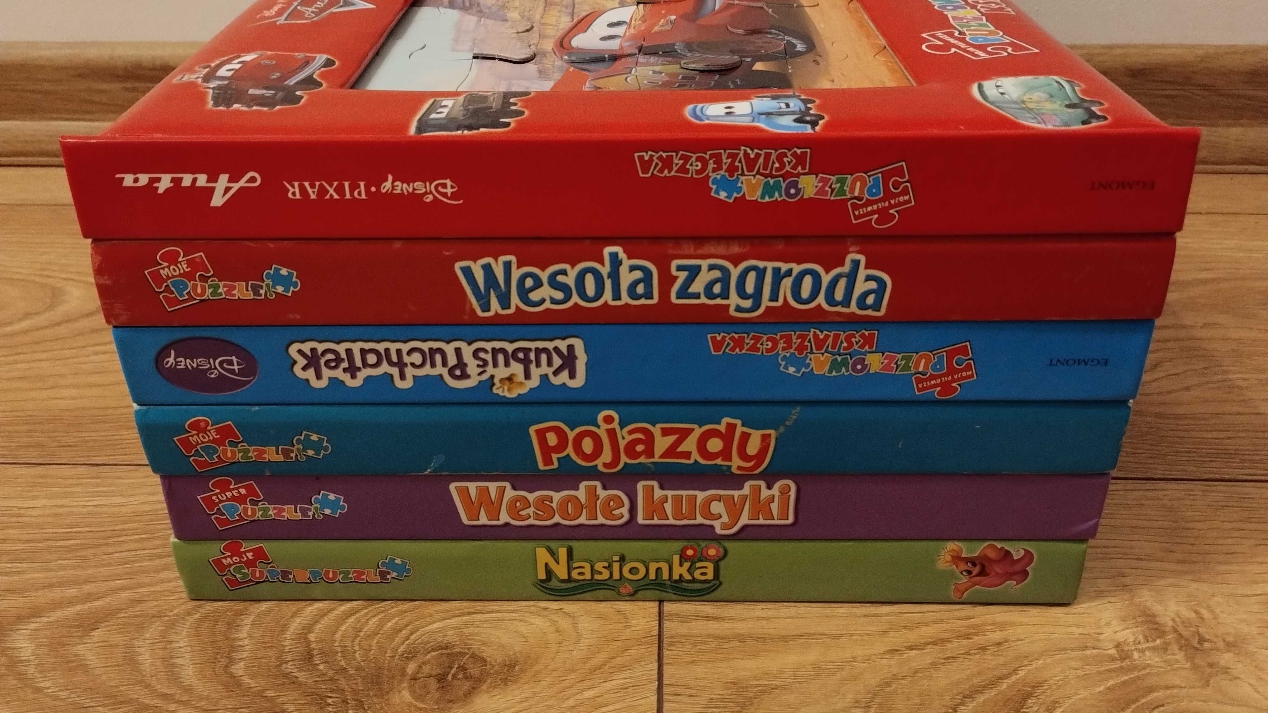 6x Puzzlowa książeczka Wesołe kucyki auta wesoła zagroda nasionka