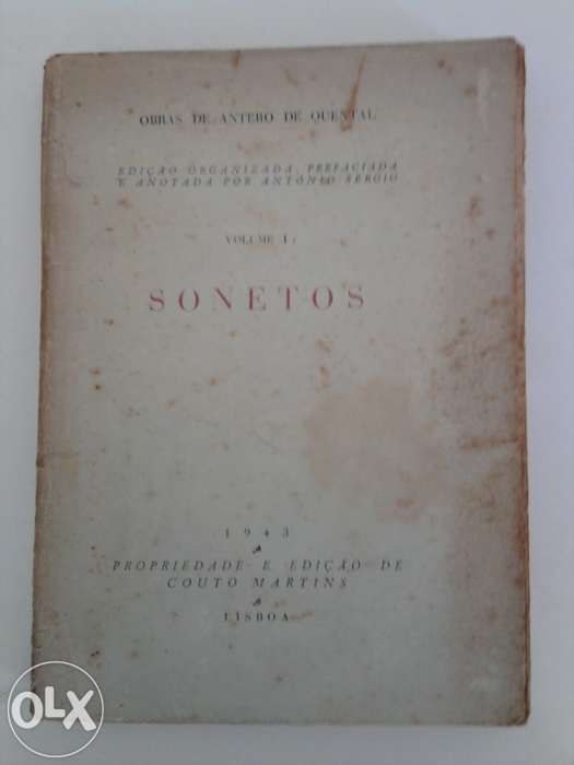 Livro Sonetos de A. Quental