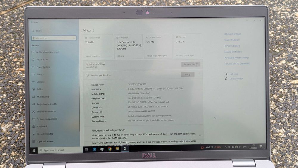 Dell 5420 (i5-1135G7, 12/256GB, 14in, USB-C PD/DP/TB4)+HUB