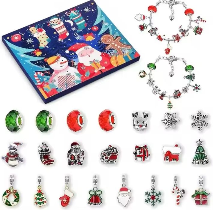 Набір браслетів,адвент календарь,детские браслеты,новогодний календарь
