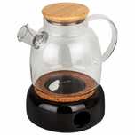 Dzbanek szklany do herbaty ze spiralą 1,5L z ceramicznym podgrzewaczem