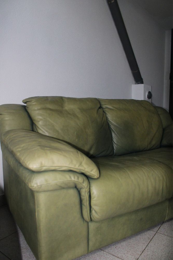 Sofa de pele verde