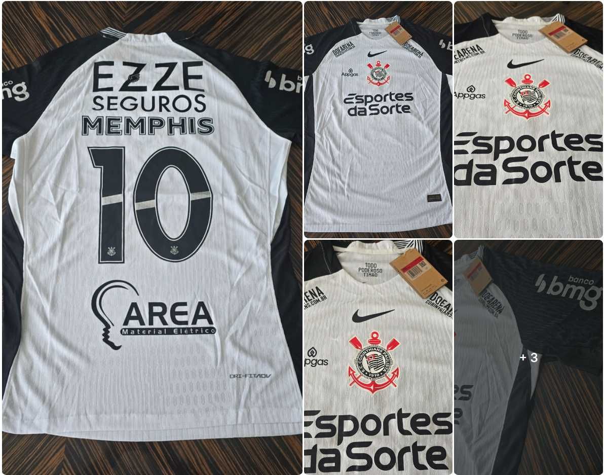 Corinthians 25/26 White - Memphis Depay #10 - size L - Player version