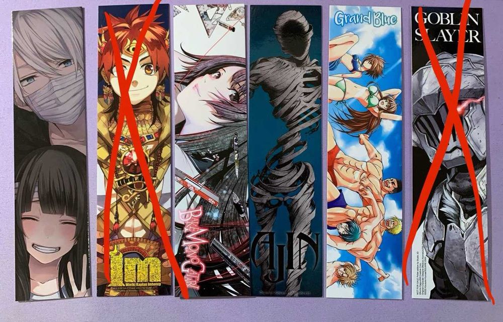Zakładki mangowe, manga anime