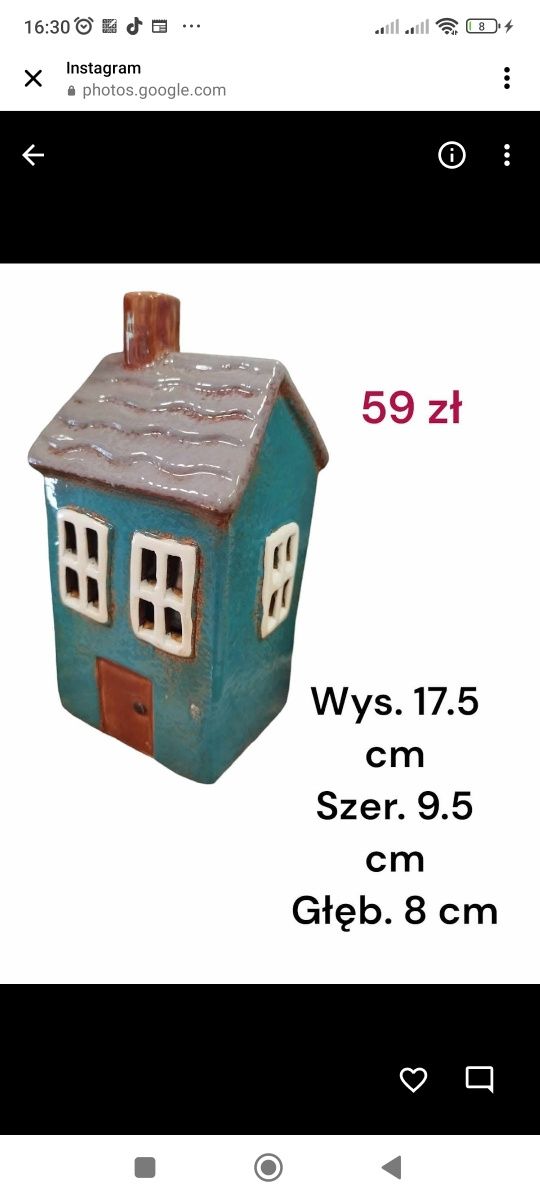 Domki ceramiczne na tealighty 2 szt