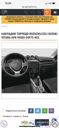 Оригинальные накладки торпеды 990E0-54P72-0CE suzuki vitara